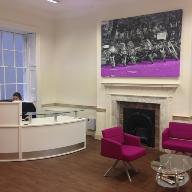 Reception area at Soho Square, The Boutique Workplace Company in Soho