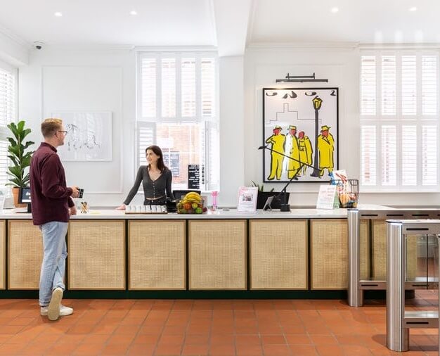 Reception at Soho Square, WeWork in Soho