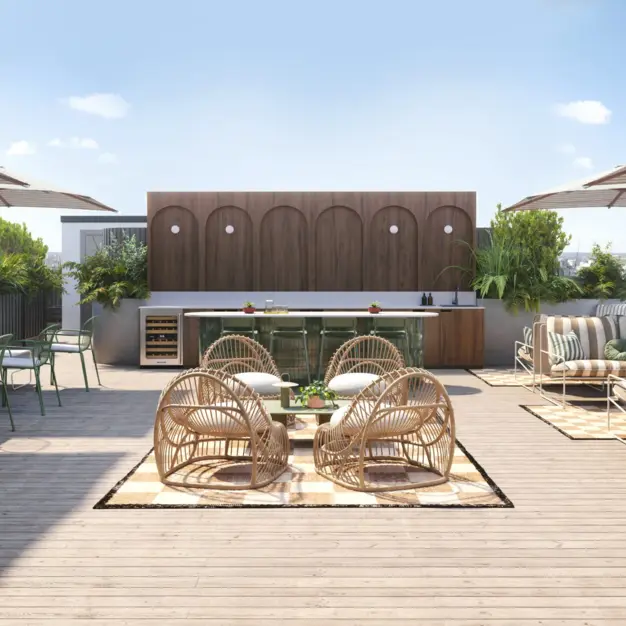Roof terrace at Wardour Street, RX in Soho