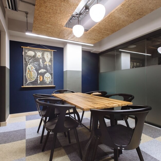 The meeting room at Great Chapel Street, WeWork in Soho