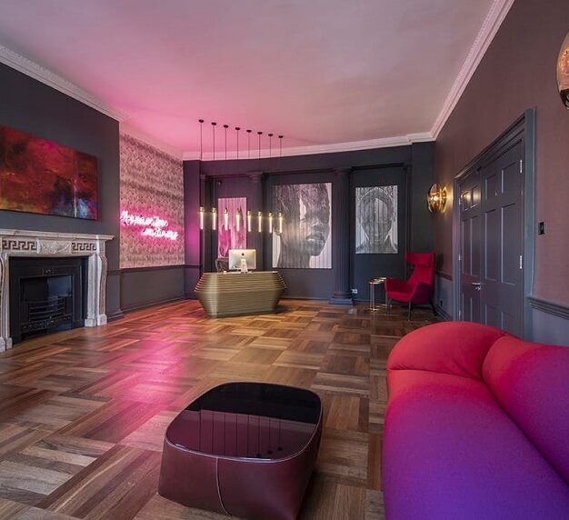 The reception at Soho Square, The Boutique Workplace Company in Soho