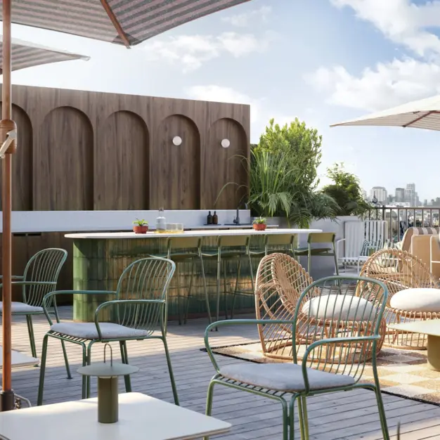 The roof terrace at Wardour Street, RX in Soho