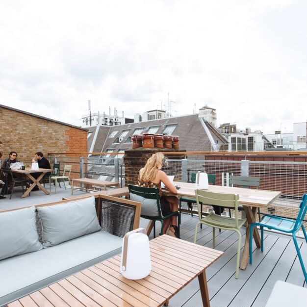 Use the roof terrace at Great Chapel Street, WeWork (Soho)