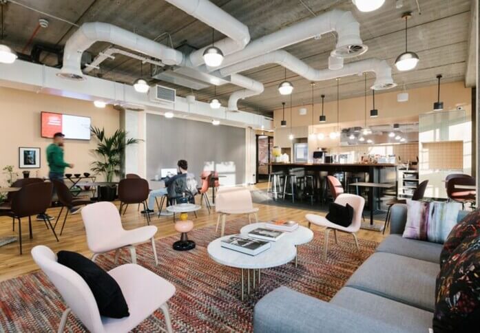 Breakout area at Blackfriars Road, WeWork in Southwark