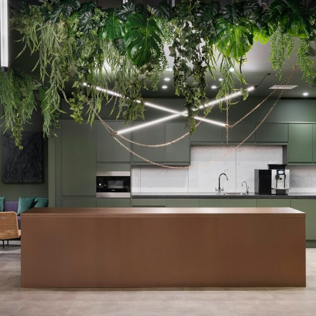 Kitchenette at Paris Garden, Halkin Management in Southwark
