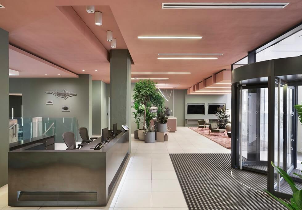 The reception at Paris Garden, Halkin Management in Southwark