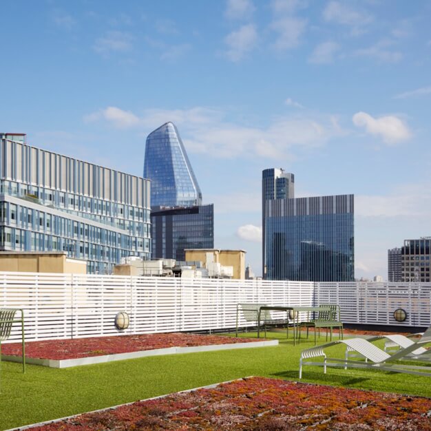 The roof terrace at Lavington Street, Dorrington in Southwark