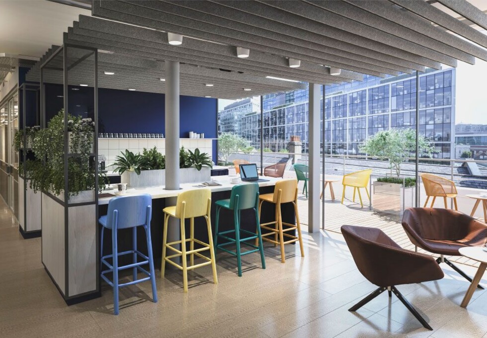 A breakout area in Folgate Street, FORA, Spitalfields