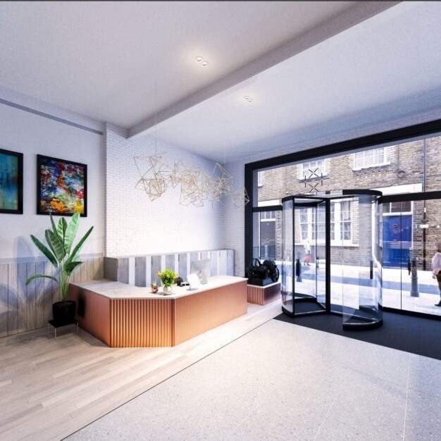 Reception area at Princelet Street, FORA in Spitalfields
