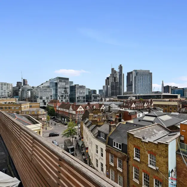 Roof terrace in Hanbury Street, Hermit Offices Limited (Frameworks), Spitalfields
