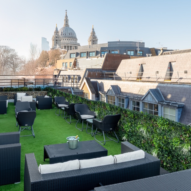 Roof terrace at Carter Lane, The Boutique Workplace Company in St Paul's