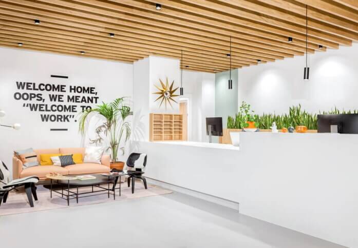 Reception area at Sutton Plaza, Regus in Sutton