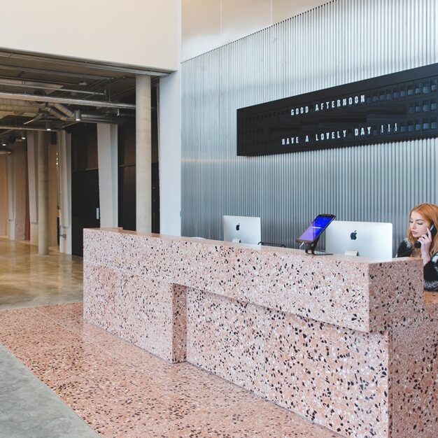 Reception area at Albert Embankment, FORA in Vauxhall