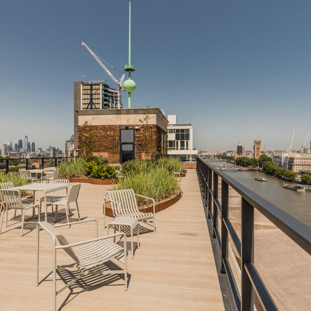 Roof terrace at Albert Embankment, FORA in Vauxhall