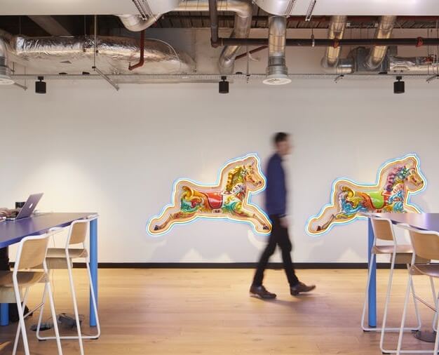 Enjoy the communal space in Buckingham Palace Road, WeWork in Victoria