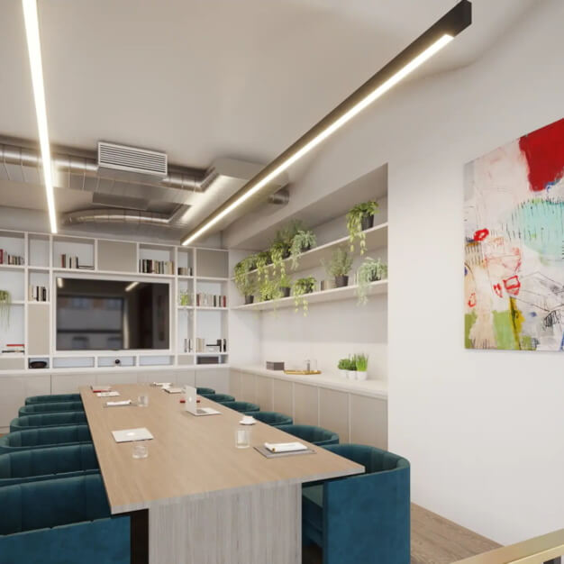 The meeting room at Greencoat Place, FORA in Victoria