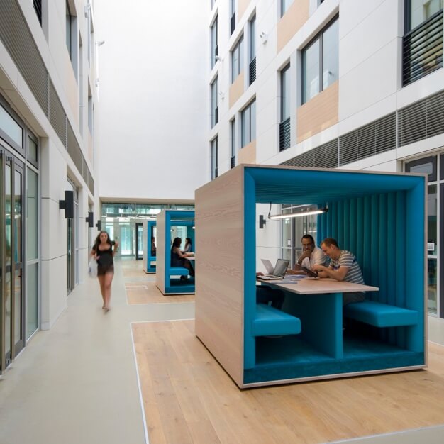 Atrium area at Filament Walk, Workspace Group Plc, in Wandsworth