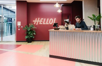 Reception area at Stamford Street, WeWork in Waterloo