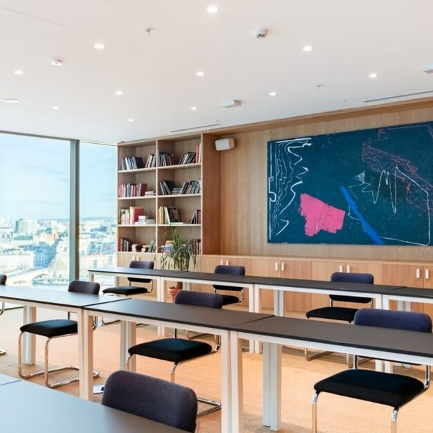 The communal space at York Road, WeWork in Waterloo
