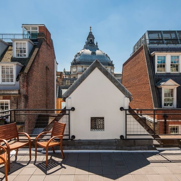 The roof terrace at Old Queen Street, Imoxis Limited in Westminster