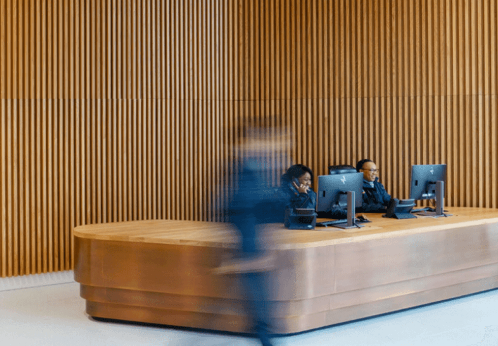 The reception at Ariel Way, F W White City Ltd in White City