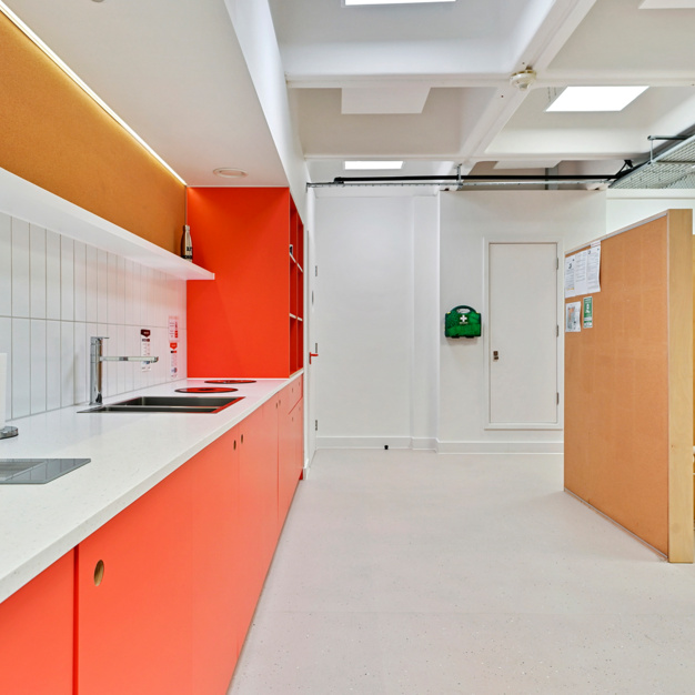 Use the dedicated kitchen at Brick Lane, Base Offices in Whitechapel