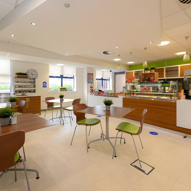 Café facility at Delta Bank Road, Wizu Workspace (Gateshead)