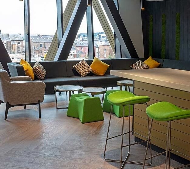 A breakout area in Science Square, Oxford Innovation Ltd, Newcastle