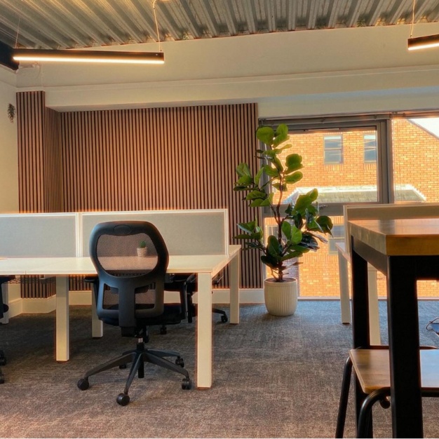 The communal space at Shaw’s Road, WorkSmart Hub Limited in Altrincham