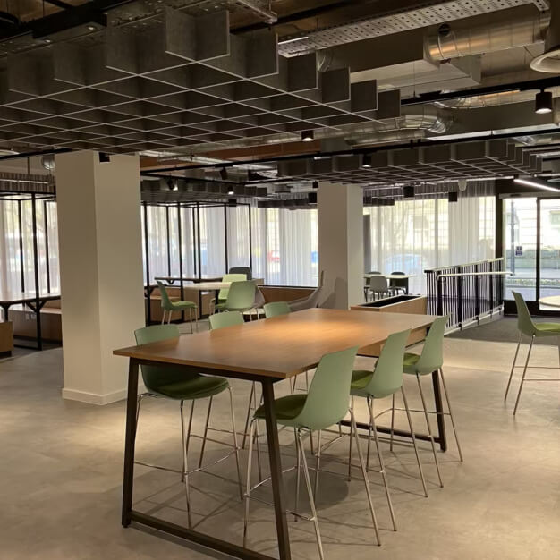 A breakout area in Howell Croft South, Oxford Innovation Ltd, Bolton