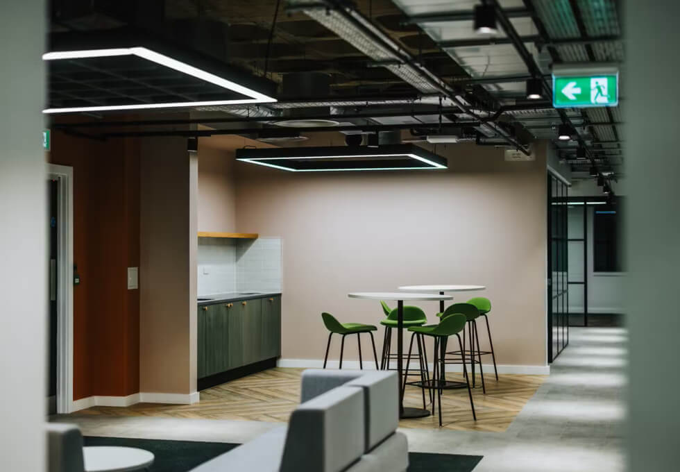 Breakout area at Howell Croft South, Oxford Innovation Ltd in Bolton