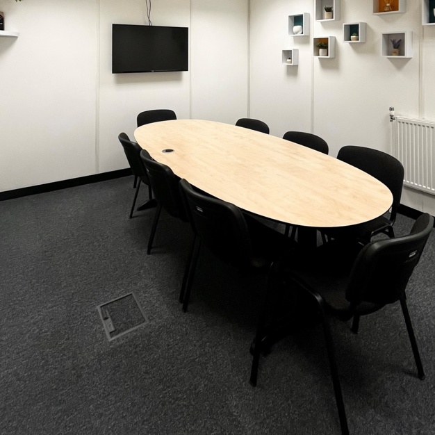 The meeting room at Thursby Road, UBC UK Ltd in Bromborough