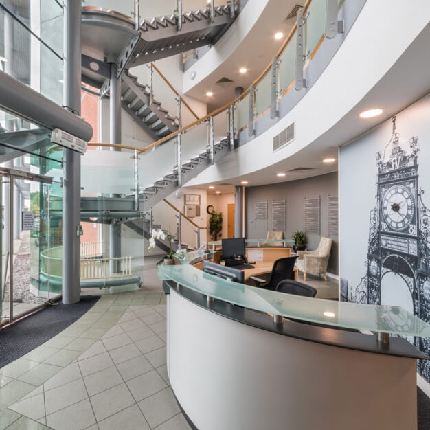Reception area at Herons Way, Regus in Chester