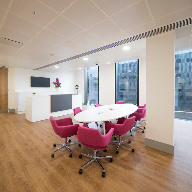 The communal space at Mann Island, Regus in Liverpool