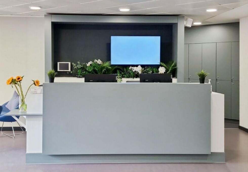 The reception at Edge Lane, Regus in Liverpool