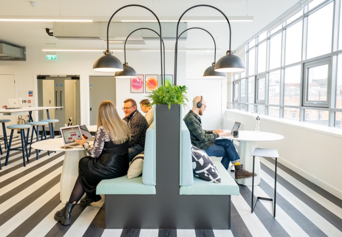 A breakout area in Huckletree, Great Ancoats Street, Manchester