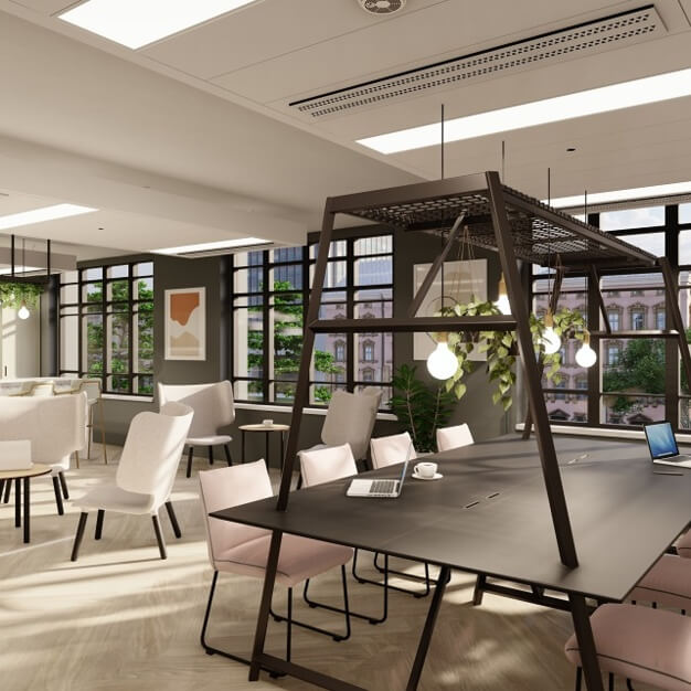A breakout area in Parsonage Gardens, Orega, Manchester