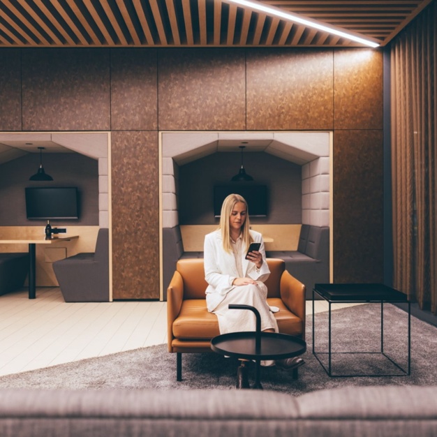 Breakout area at Piccadilly Place, Orega in Manchester