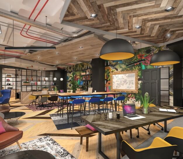 Breakout area at Quay Street, Citibase in Manchester