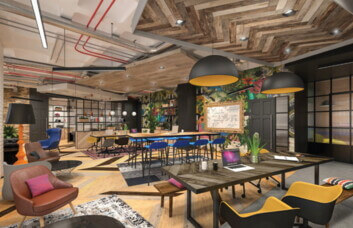 Breakout area at Quay Street, Citibase in Manchester