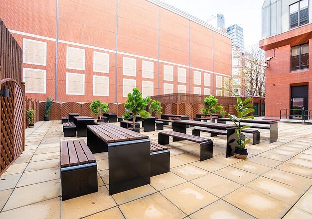 Outdoor space at Balloon Street, Orega (Manchester)