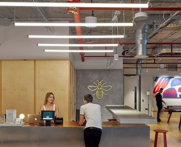 Reception in St Peter's Square, WeWork, Manchester