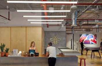 Reception in St Peter's Square, WeWork, Manchester