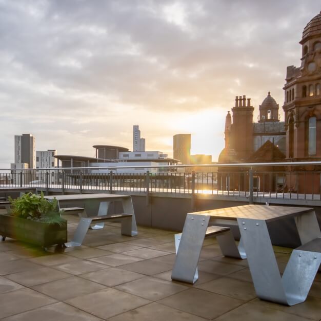 Roof terrace at Mount Street, Industrious UK Holdings Ltd in Manchester
