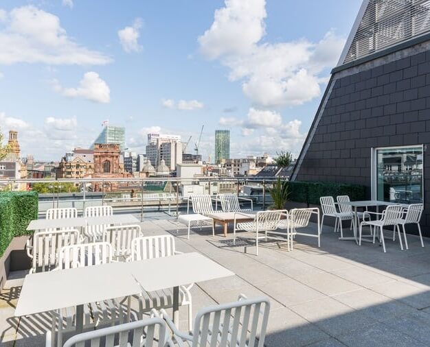 Roof terrace in John Dalton Street, WeWork, Manchester