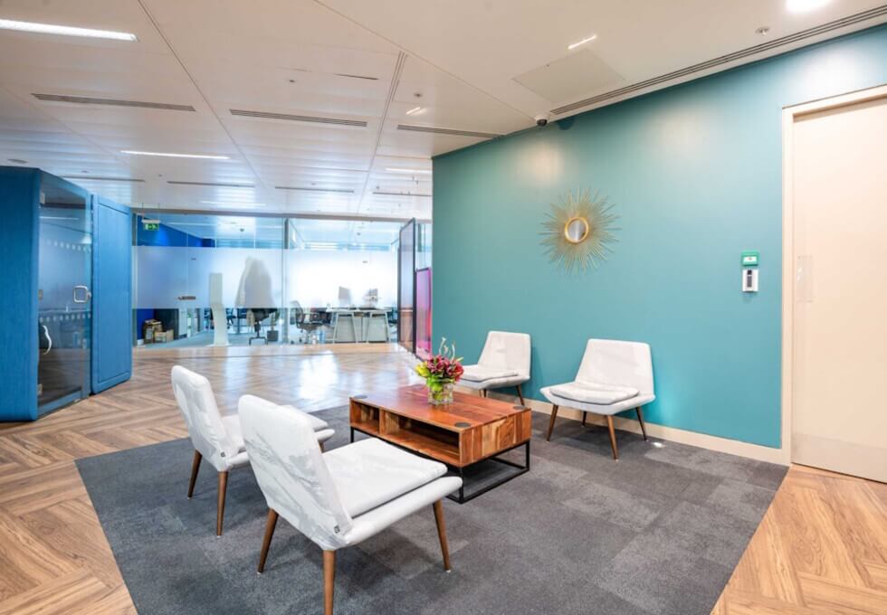 The breakout area in Hardman Square, Landmark Space (Manchester)