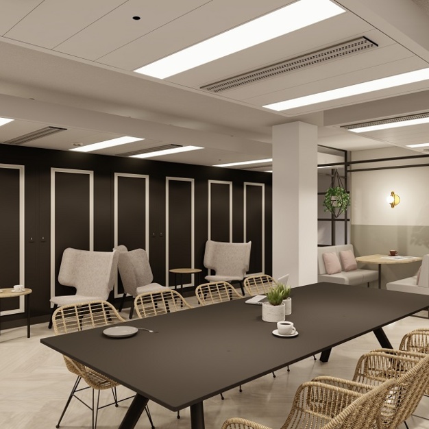 The breakout space in Parsonage Gardens, Orega (Manchester)