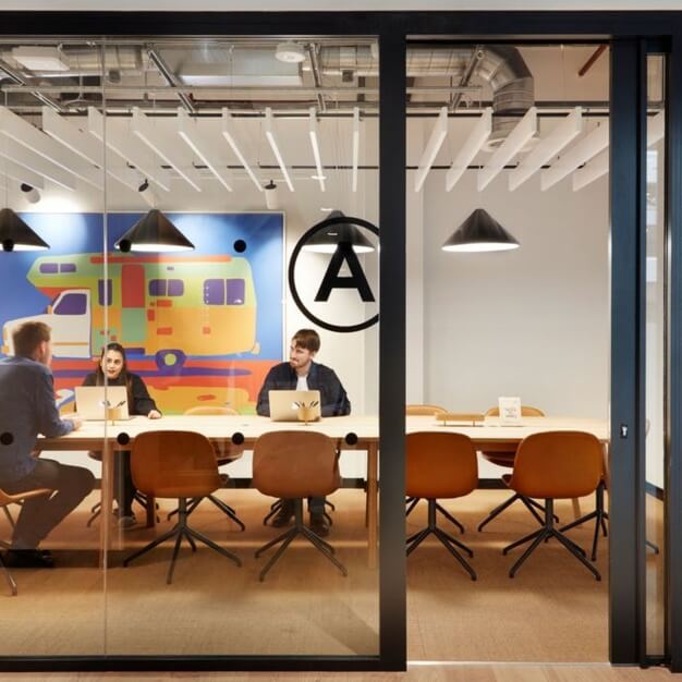 The meeting room at Mosley Street, WeWork in Manchester