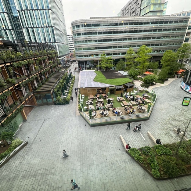 The outdoor area at Spinningfields, Cubo Holdings Limited in Manchester