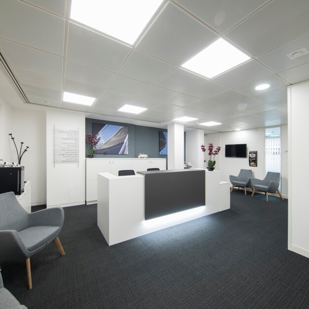 The reception at King Street, Regus (Manchester)